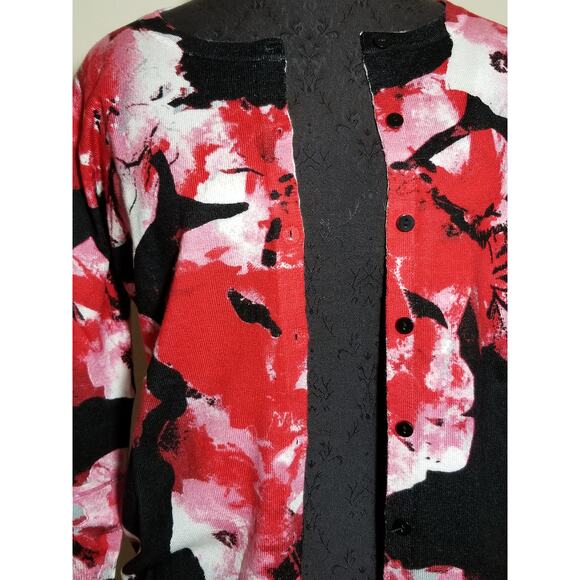 Joseph Allen Cardigan Sweaters NWT Women Size Medium Red Black Blue x2 - Picture 9 of 12